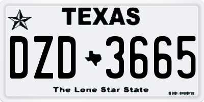 TX license plate DZD3665
