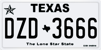 TX license plate DZD3666
