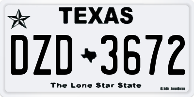 TX license plate DZD3672