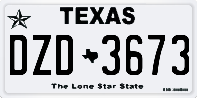 TX license plate DZD3673