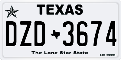 TX license plate DZD3674