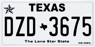 TX license plate DZD3675