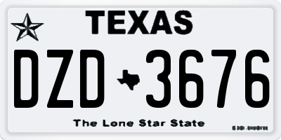 TX license plate DZD3676
