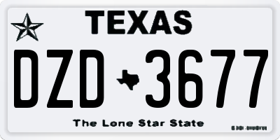 TX license plate DZD3677