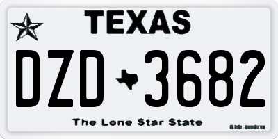 TX license plate DZD3682