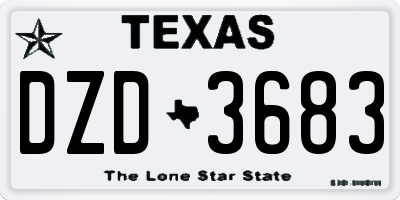 TX license plate DZD3683
