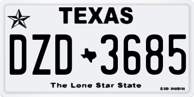 TX license plate DZD3685