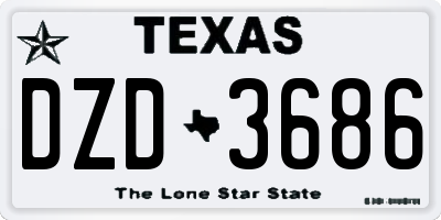 TX license plate DZD3686