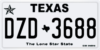 TX license plate DZD3688