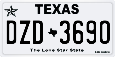 TX license plate DZD3690