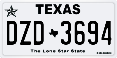 TX license plate DZD3694