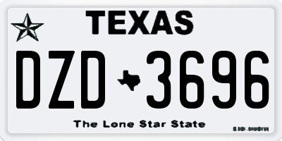TX license plate DZD3696