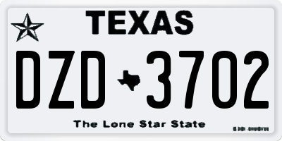 TX license plate DZD3702