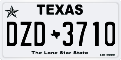 TX license plate DZD3710