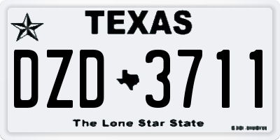 TX license plate DZD3711
