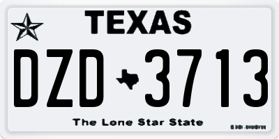 TX license plate DZD3713