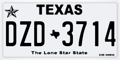 TX license plate DZD3714