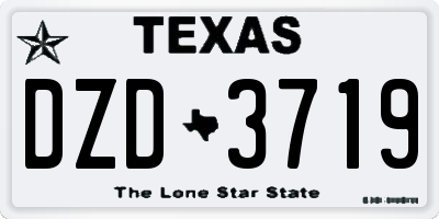 TX license plate DZD3719