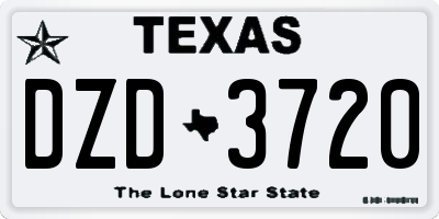 TX license plate DZD3720