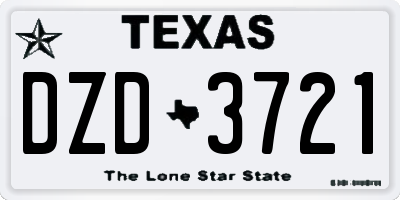 TX license plate DZD3721
