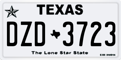 TX license plate DZD3723