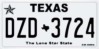 TX license plate DZD3724