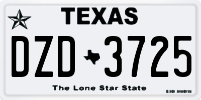 TX license plate DZD3725