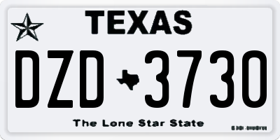 TX license plate DZD3730