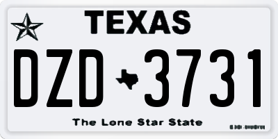 TX license plate DZD3731