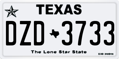 TX license plate DZD3733