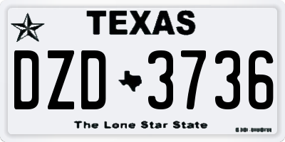TX license plate DZD3736