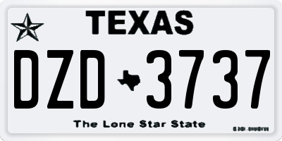 TX license plate DZD3737
