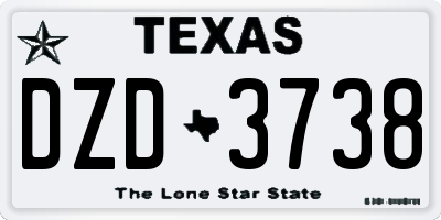 TX license plate DZD3738
