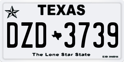 TX license plate DZD3739