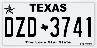 TX license plate DZD3741