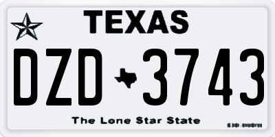 TX license plate DZD3743