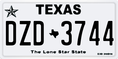 TX license plate DZD3744