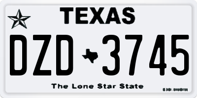 TX license plate DZD3745