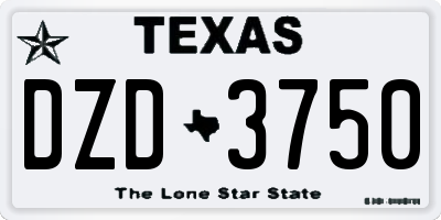 TX license plate DZD3750