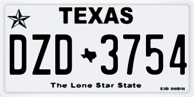TX license plate DZD3754
