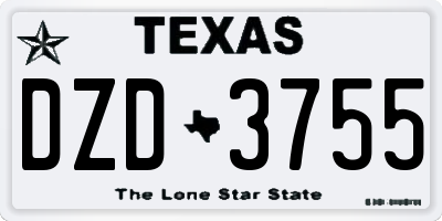 TX license plate DZD3755