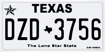 TX license plate DZD3756