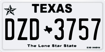 TX license plate DZD3757