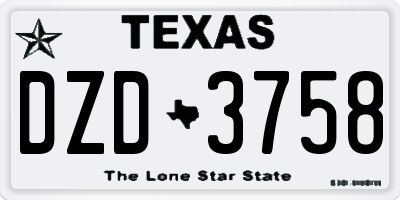 TX license plate DZD3758