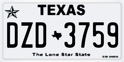 TX license plate DZD3759