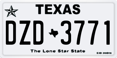 TX license plate DZD3771