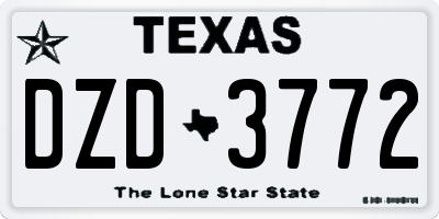 TX license plate DZD3772