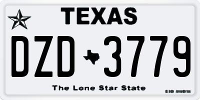 TX license plate DZD3779