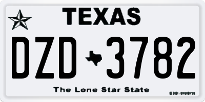 TX license plate DZD3782