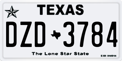 TX license plate DZD3784